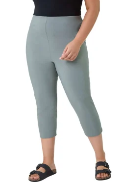 Roman Khaki Curve Cropped Stretch Trouser