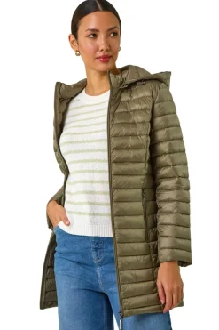 Roman Khaki Padded Hooded Coat