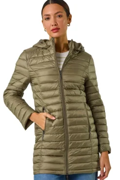Roman Khaki Padded Hooded Coat