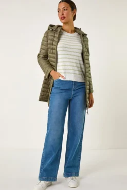 Roman Khaki Padded Hooded Coat