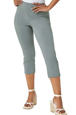 Roman Khaki Petite Cropped Stretch Trouser