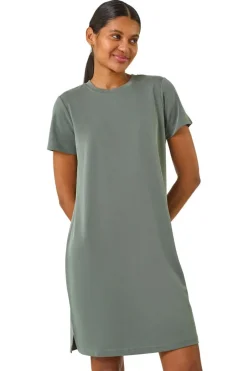 Roman Khaki Short Sleeve T-Shirt Dress