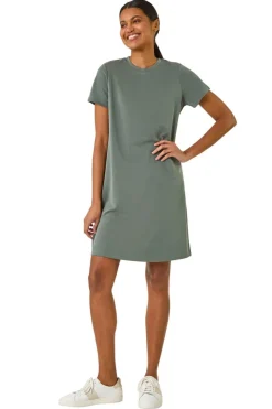 Roman Khaki Short Sleeve T-Shirt Dress