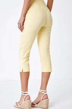 Roman Lemon Cropped Stretch Trouser Capri Summer Leggings 3/4 Pedal Pushers
