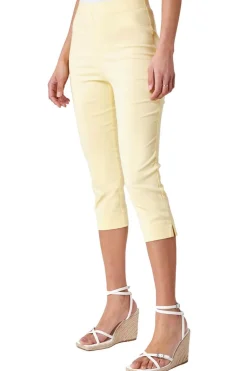 Roman Lemon Cropped Stretch Trouser Capri Summer Leggings 3/4 Pedal Pushers