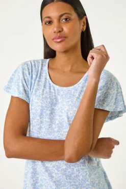 Roman Light Blue Angel Frill Sleeve T-shirt