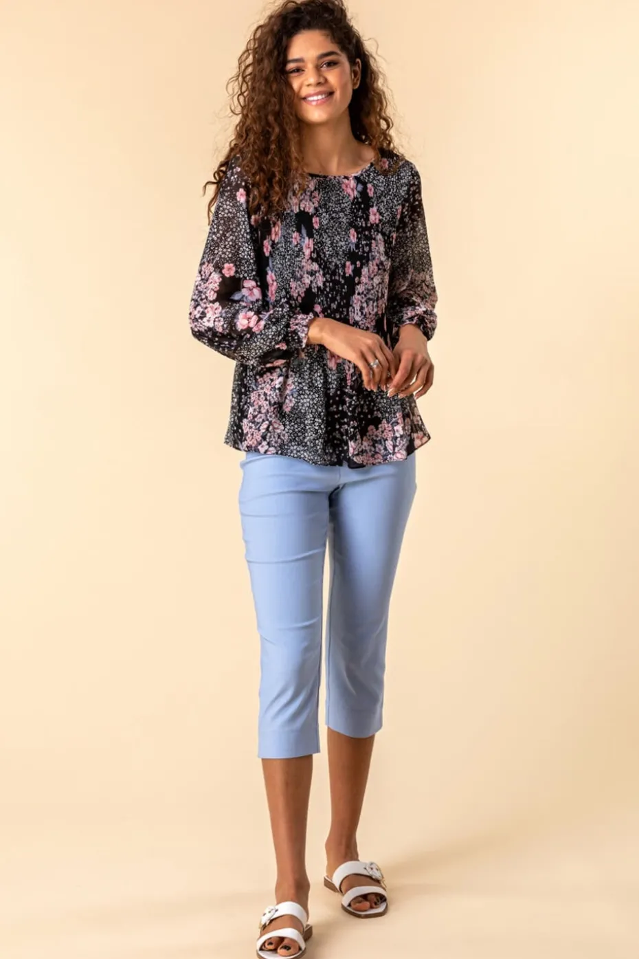 Roman Light Blue Cropped Stretch Trouser