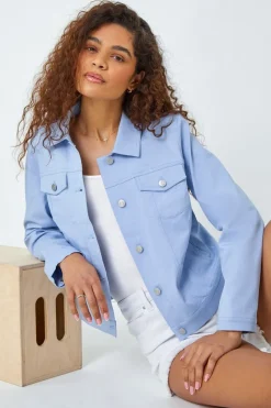 Roman Light Blue Stretch Pocket Detail Jacket