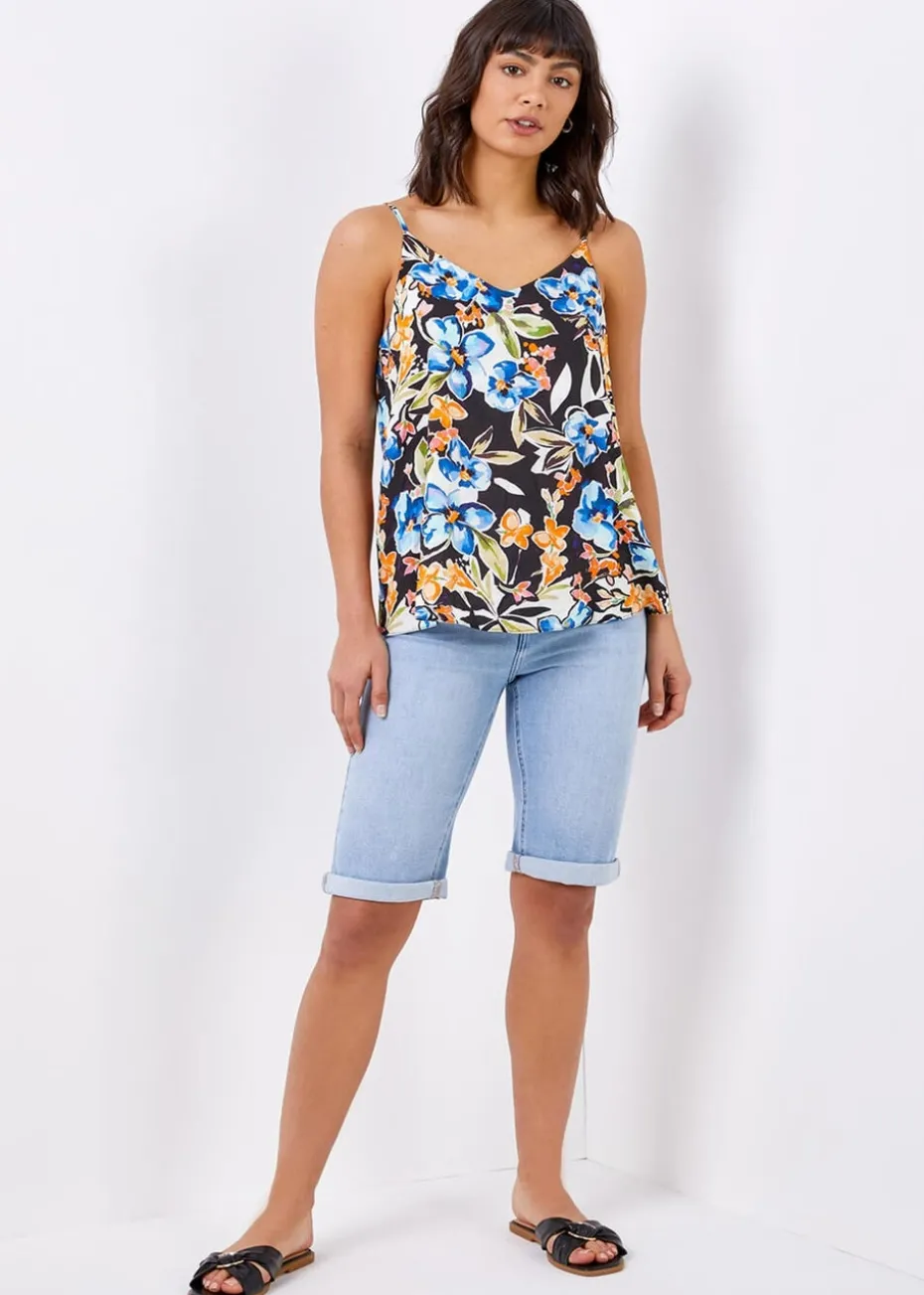 Roman Light Denim Essential Stretch Knee Length Shorts