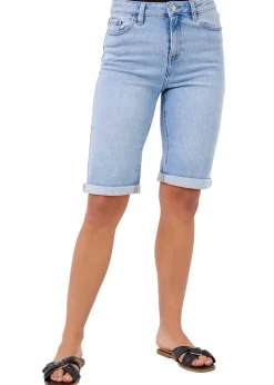 Roman Light Denim Essential Stretch Knee Length Shorts