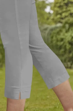 Roman Light Grey Cropped Stretch Trouser Capri Summer Leggings 3/4 Pedal Pushers