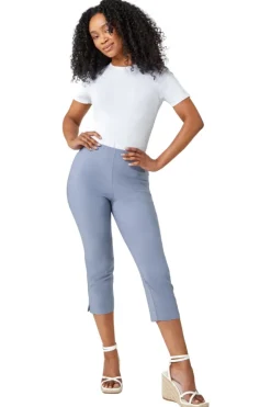Roman Light Grey Petite Cropped Stretch Trouser