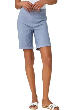 Roman Light Grey Turn Up Stretch Shorts
