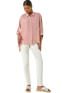 Roman Light Pink Boxy Relaxed Blouse