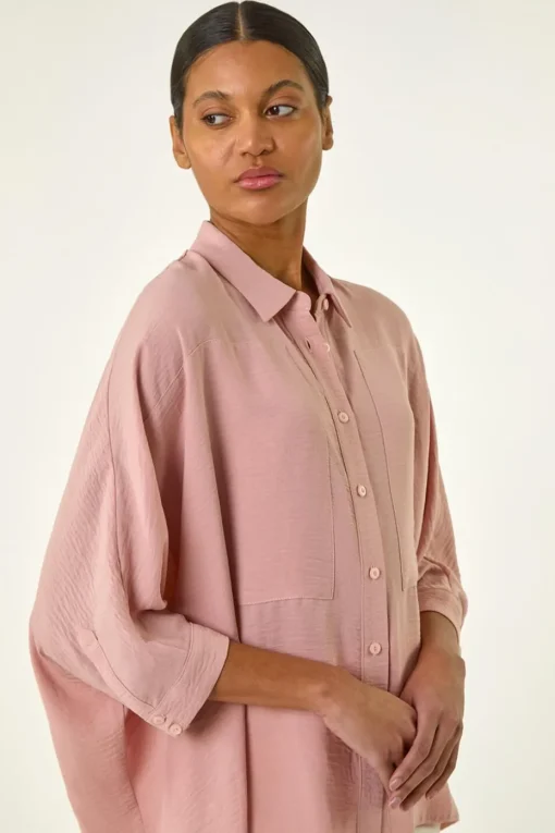 Roman Light Pink Boxy Relaxed Blouse
