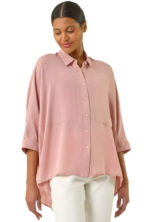 Roman Light Pink Boxy Relaxed Blouse