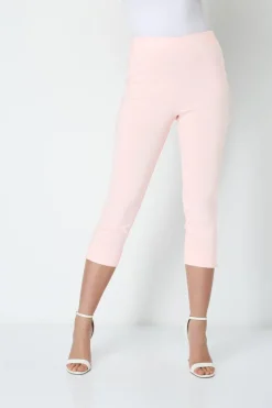 Roman Light Pink Cropped Stretch Trouser Capri Summer Leggings 3/4 Pedal Pushers