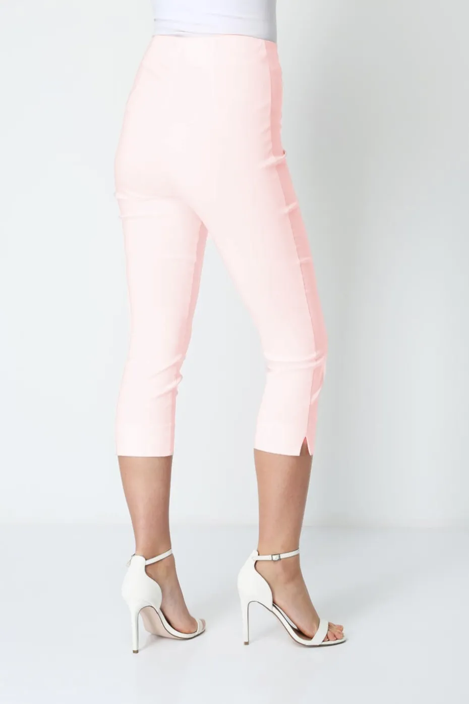 Roman Light Pink Cropped Stretch Trouser Capri Summer Leggings 3/4 Pedal Pushers