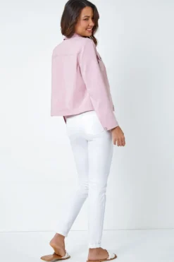 Roman Light Pink Stretch Pocket Detail Jacket