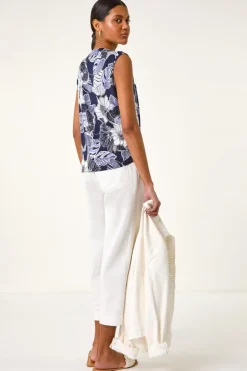 Roman Lilac Textured Floral Tie Blouse