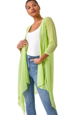 Roman Lime Longline Waterfall Cardigan