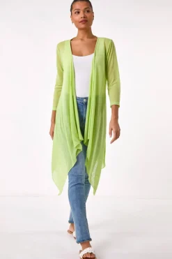 Roman Lime Longline Waterfall Cardigan