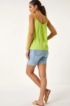 Roman Lime Pom Pom Cami Top