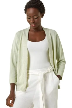 Roman Lime Shimmer Detail Shrug Cardigan