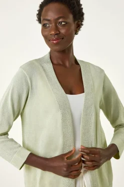 Roman Lime Shimmer Detail Shrug Cardigan