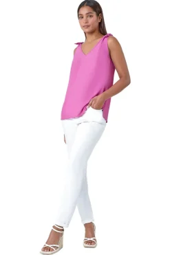 Roman Magenta Tie Detail Strap Cami Top