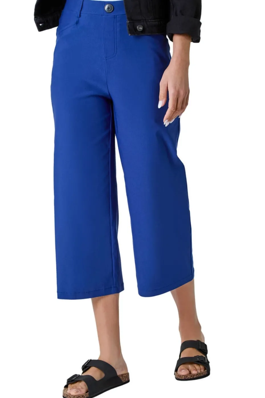 Roman Midnight Blue Cropped Stretch Culotte