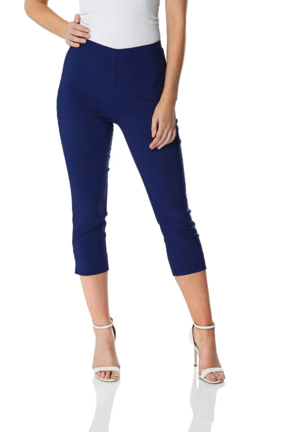Roman Midnight Blue Cropped Stretch Trouser