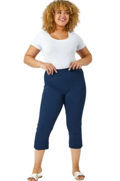 Roman Midnight Blue Curve Cropped Stretch Trouser
