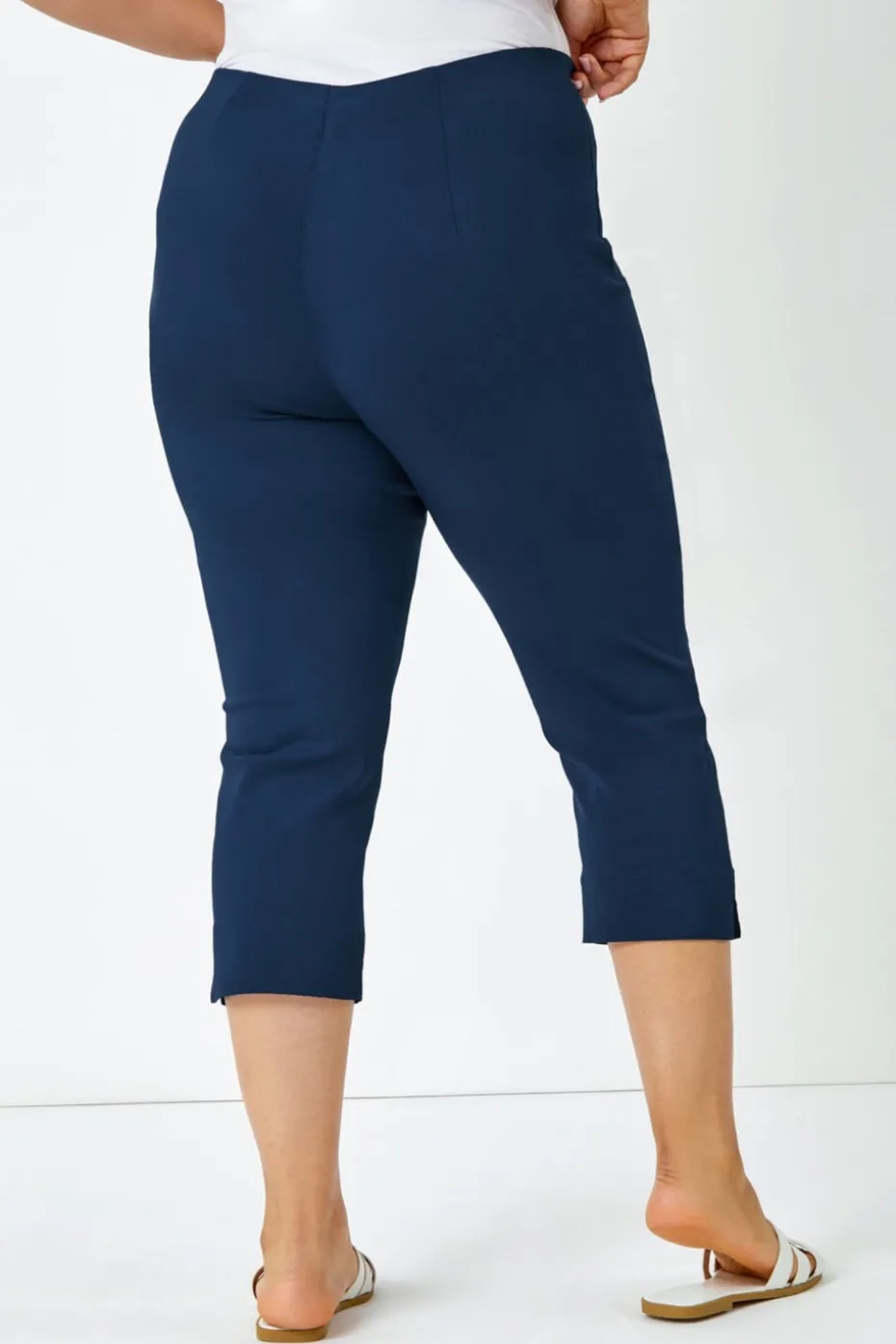Roman Midnight Blue Curve Cropped Stretch Trouser