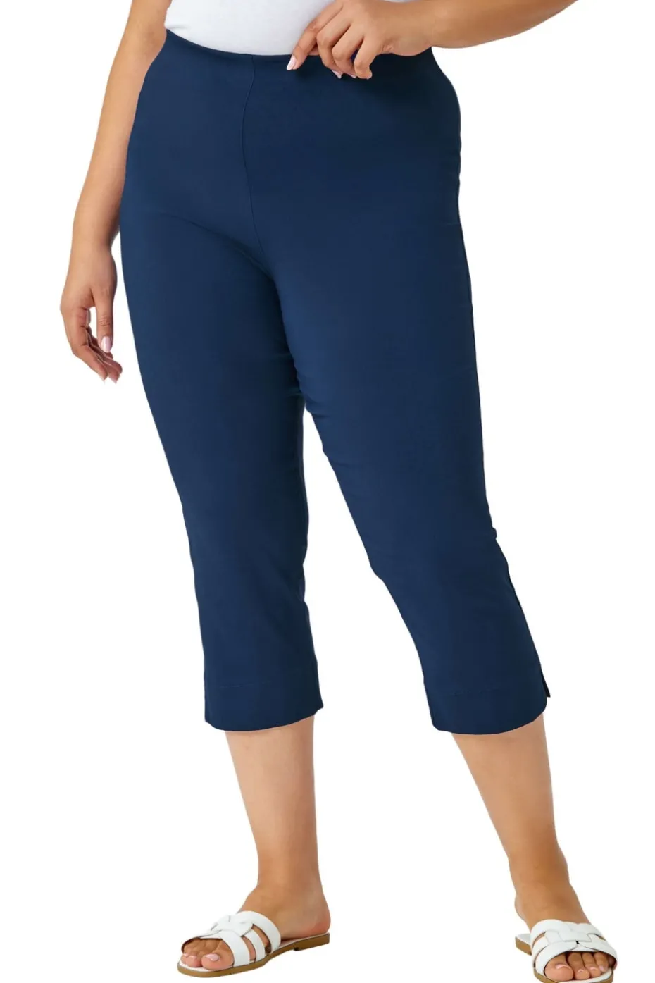 Roman Midnight Blue Curve Cropped Stretch Trouser