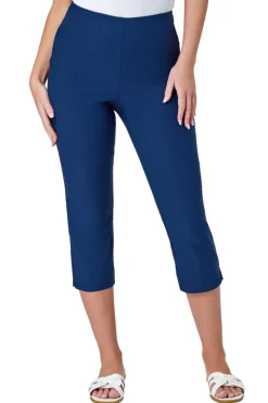 Roman Midnight Blue Petite Cropped Stretch Trousers