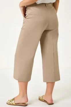 Roman Mocha Petite Cotton Culotte Trousers
