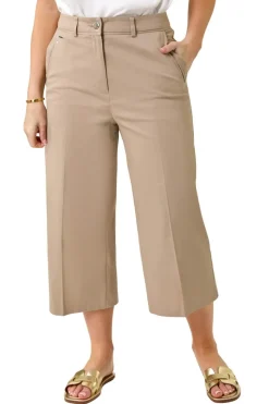 Roman Mocha Petite Cotton Culotte Trousers