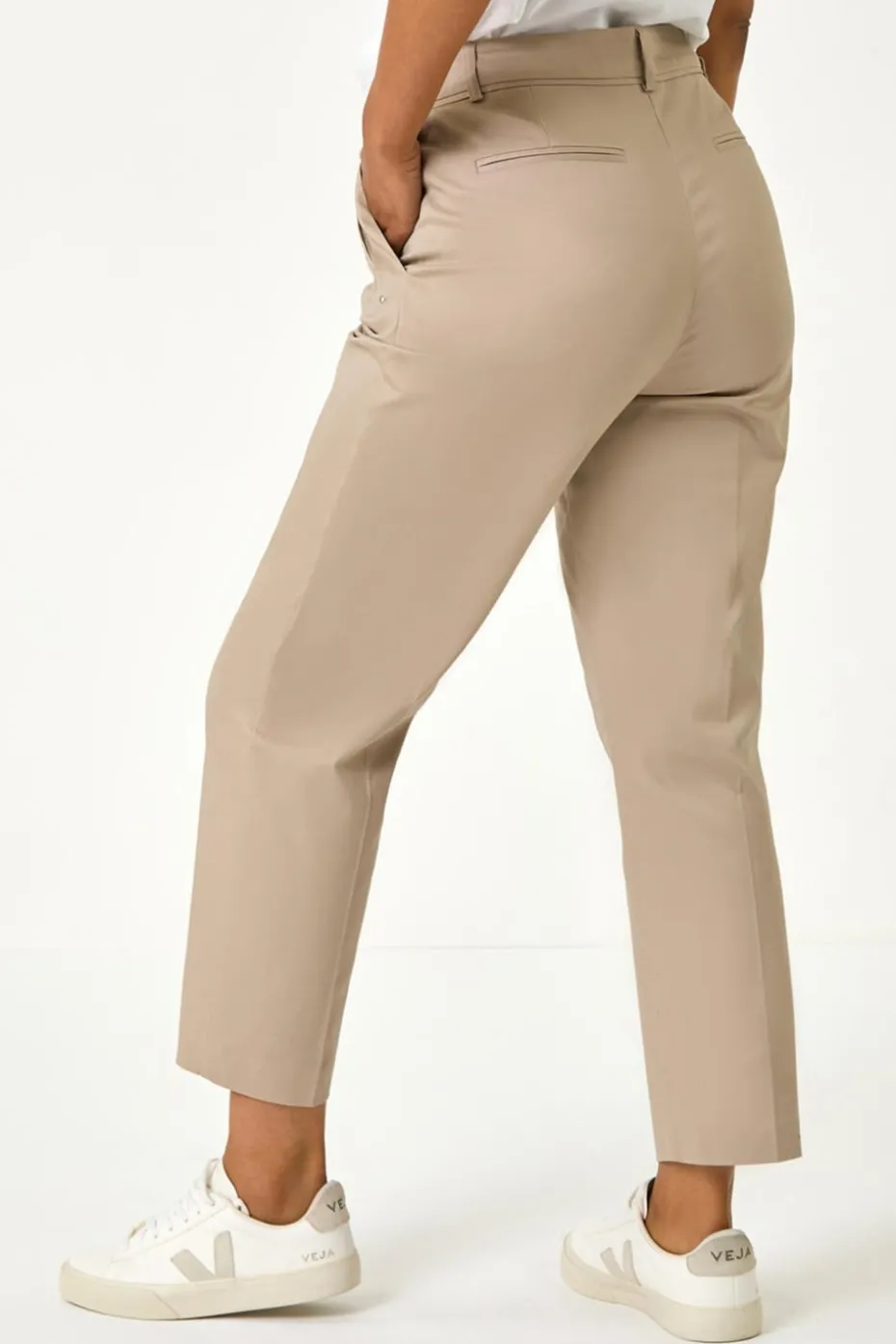 Roman Mocha Petite Tapered Stretch Trouser