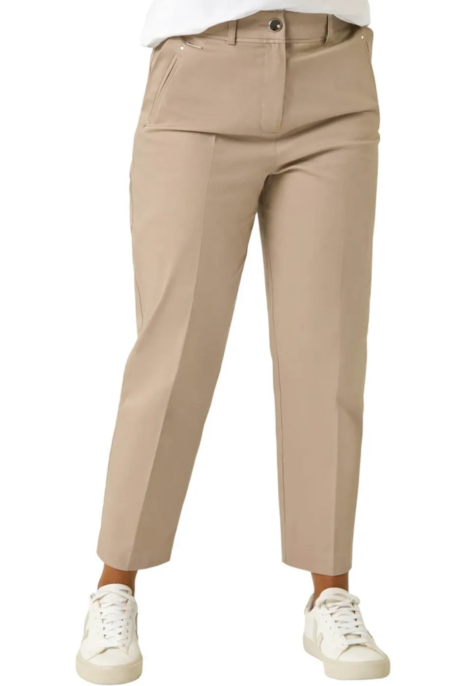 Roman Mocha Petite Tapered Stretch Trouser