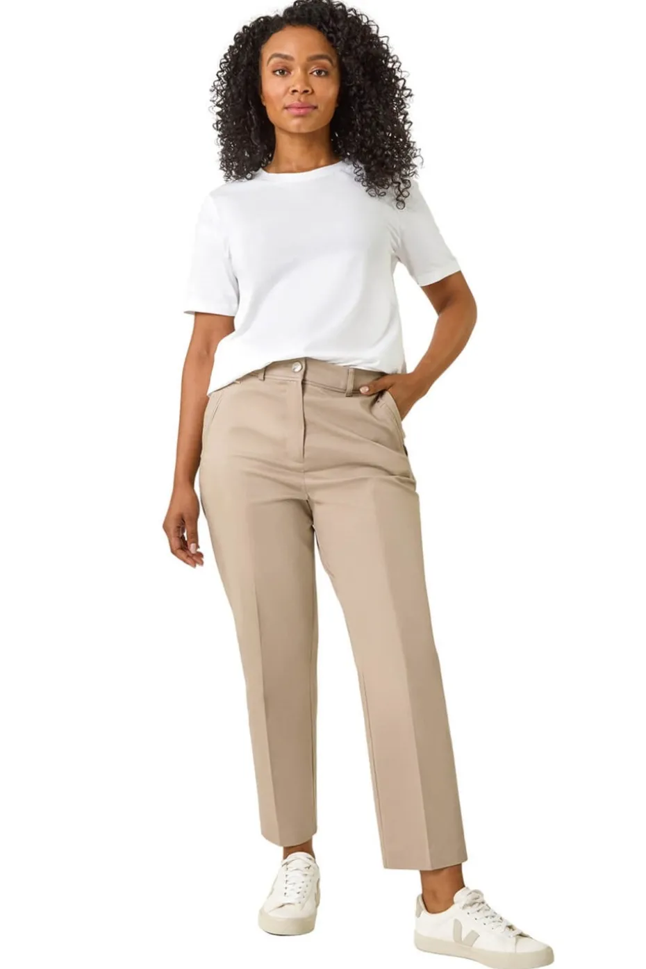 Roman Mocha Petite Tapered Stretch Trouser