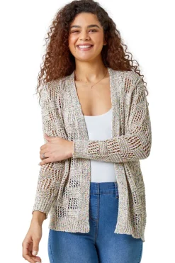 Roman Multi Tape Knit Cotton Blend Cardigan