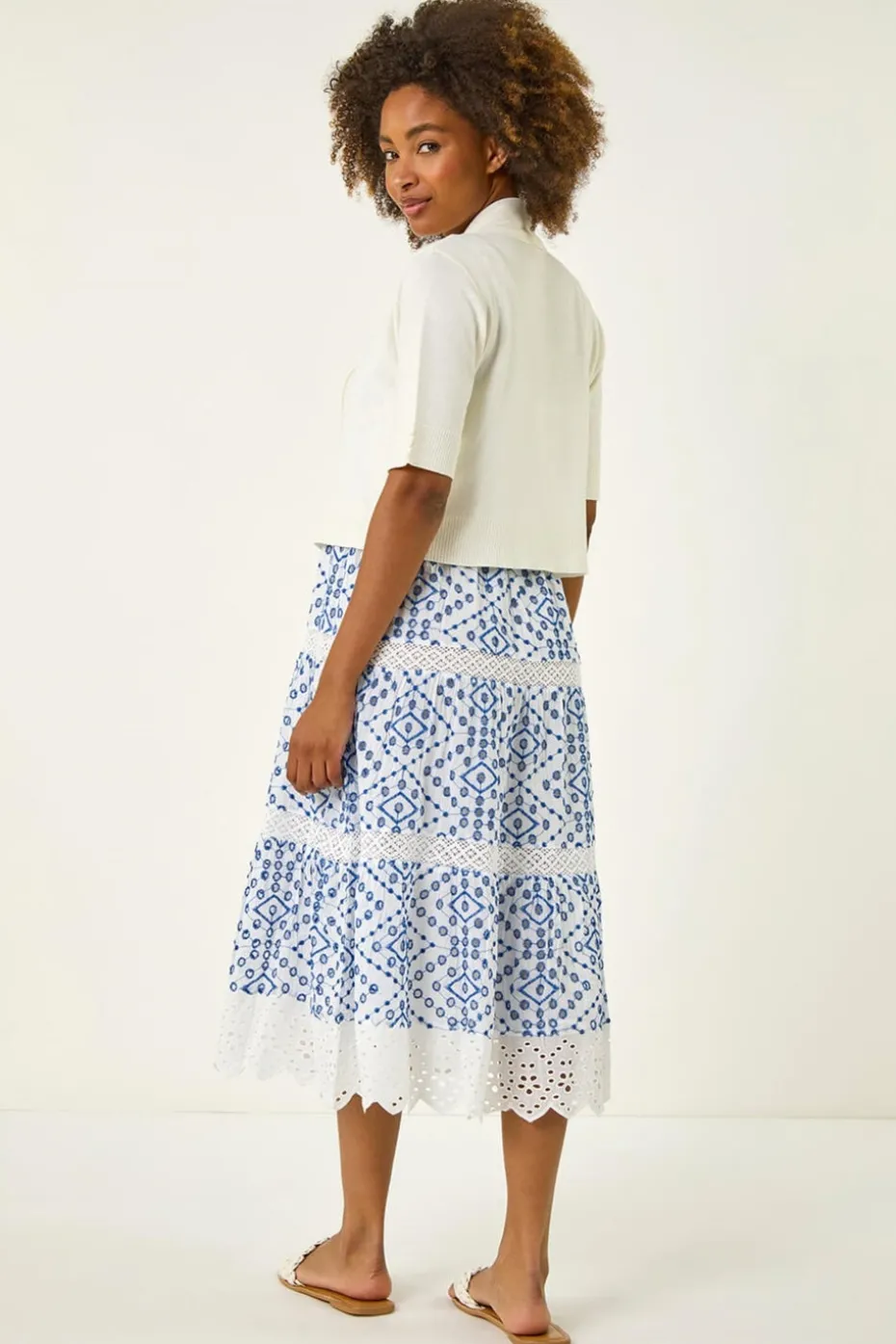 Roman Natural Button Cuff Knitted Shrug