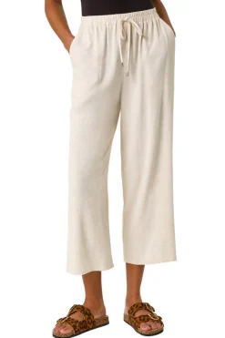 Roman Natural Cropped Linen Trouser