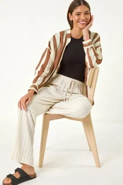 Roman Natural Full Length Linen Mix Trouser