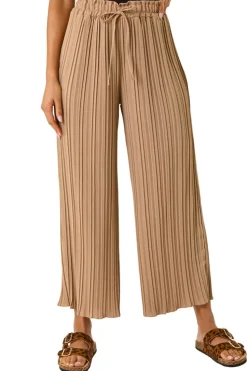 Roman Natural Pleated Wide Leg Stretch Culottes