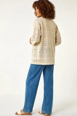 Roman Natural Stitch Detail Cardigan
