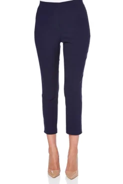 Roman Navy 3/4 Length Stretch Elastic Waist Trouser