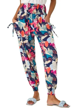 Roman Navy Abstract Tie Pocket Trousers