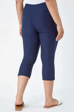 Roman Navy Blue Curve Cropped Stretch Trouser
